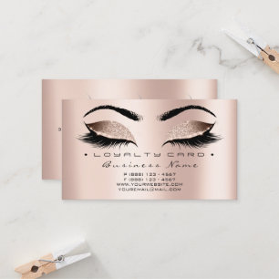 Cartão De Fidelidade Encanto Dourado cor-de-rosa dos chicotes do salão