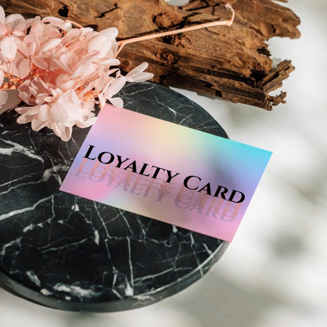 Cartão De Fidelidade Estheticista Rosa Holográfico Iridescente Feminina (Esthetician Pink Holographic Iridescent Feminine Loyalty Card)
