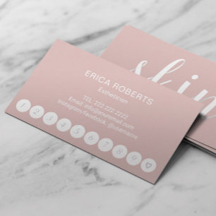 Cartão De Fidelidade Estheticista Skincare Blush Pink Typografia SPA