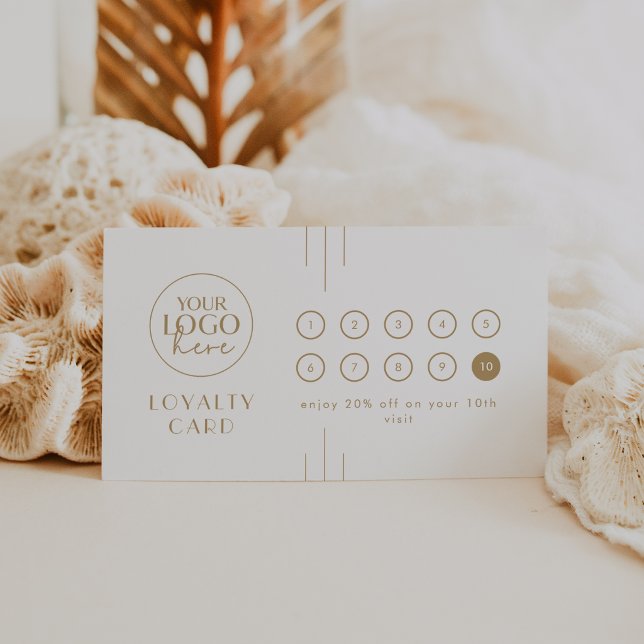 Cartão De Fidelidade EVERLY Gold Art Deco Logo Business Reward 10 Punch (EVERLY Gold Art Deco Logo Business Reward 10 Punch Loyalty Card)