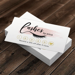 Cartão De Fidelidade Eyelash Makeup Artist Blush Pink Lash Salon