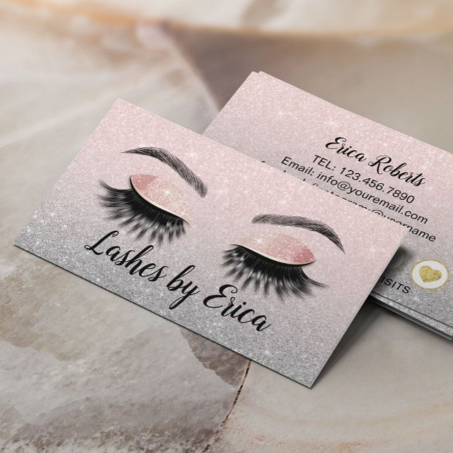 Cartão De Fidelidade Eyelash Makeup Artista Blush Link Literação da Lar (Criador carregado)