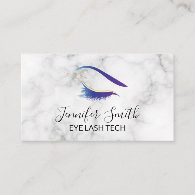 Cartão De Fidelidade Eyelashes Makeup Artist Marble Loyalty (Frente)
