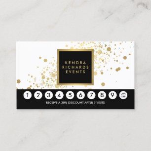 Cartão De Fidelidade Faux Dourado Confetti sobre o Cartão-Lealdade Mod