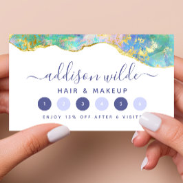 Cartão De Fidelidade Fire Opal Rainbow Gemstone Business Loyalty Card