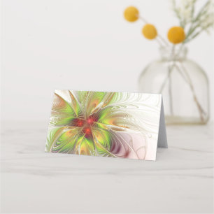 Cartão De Fidelidade Flores de fantasia fractal suaves e tenra