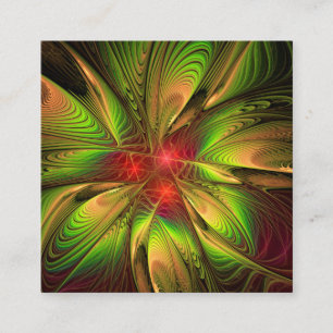 Cartão De Fidelidade Flores de fantasia fractal suaves e tenra