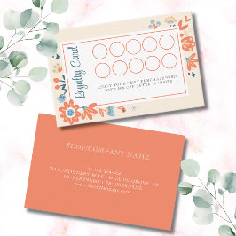 Cartão De Fidelidade Flores folclóricas nórdicas