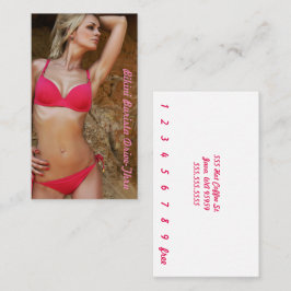 Cartão De Fidelidade Foto Bikini Barista Drive-Thru Pink Personalizada