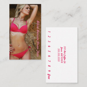 Cartão De Fidelidade Foto Bikini Barista Drive-Thru Pink Personalizada