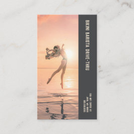 Cartão De Fidelidade Foto Leap Bikini Barista Café Duplo