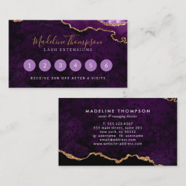 Cartão De Fidelidade Geodo de Agato de Mármore Roxo Elegante