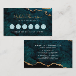Cartão De Fidelidade Geodo de Agato Verde-Teal Elegante