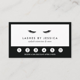 Cartão De Fidelidade Glam Eyelashes Clássico, Lealdade a Preto e Branco