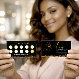 Cartão De Fidelidade Glamorous Black & Gold Lash Tech Loyalty Card