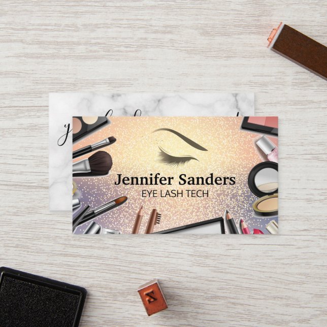 Cartão De Fidelidade Glitter | Pincéis e ferramentas para maquiagem de  (Frente/Verso In Situ)