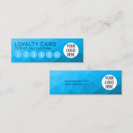 Cartão De Fidelidade Gradiente Azul Ciano Geométrico Mesh Logotipo Pers