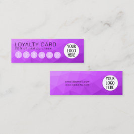 Cartão De Fidelidade Gradiente Roxo Padrão de Malha Geométrica Logotipo