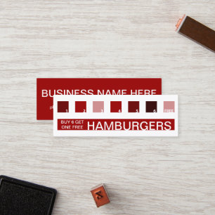 Cartão De Fidelidade HAMBURGERS apreciação ao cliente (mod quadrados)