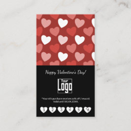Cartão De Fidelidade Heart Pattern Valentine's Day Portrait Format