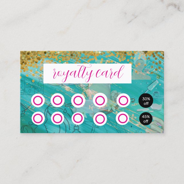 Cartão De Fidelidade Hearts Beauty Salon Spa Loyalty (Frente)