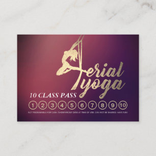 Cartão De Fidelidade Instrutor Aerial YOGA 10 Classe Nomeação
