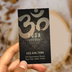 Cartão De Fidelidade Instrutor da ioga do damasco do vintage do