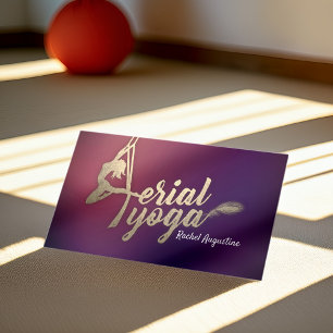 Cartão De Fidelidade Instrutor de ioga aérea Pilates Malhação Roxo Dour