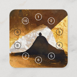 Cartão De Fidelidade Instrutor de Meditação de Yoga Dourada Preta Reiki