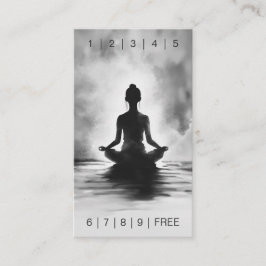 Cartão De Fidelidade Instrutor de Meditação de Yoga Pintura Branca Pret
