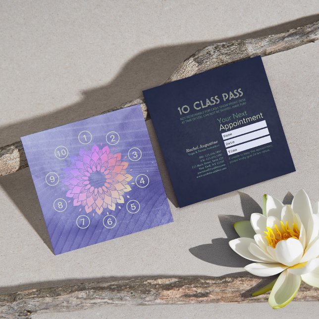 Cartão De Fidelidade Instrutor de Meditação Yoga 10 Classe Pass (Criador carregado)