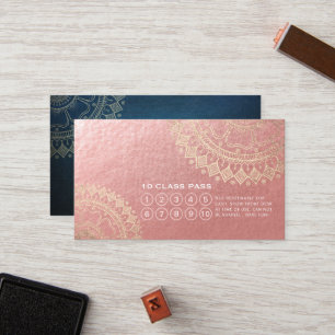 Cartão De Fidelidade Instrutor de Meditação Yoga Dourado Palala