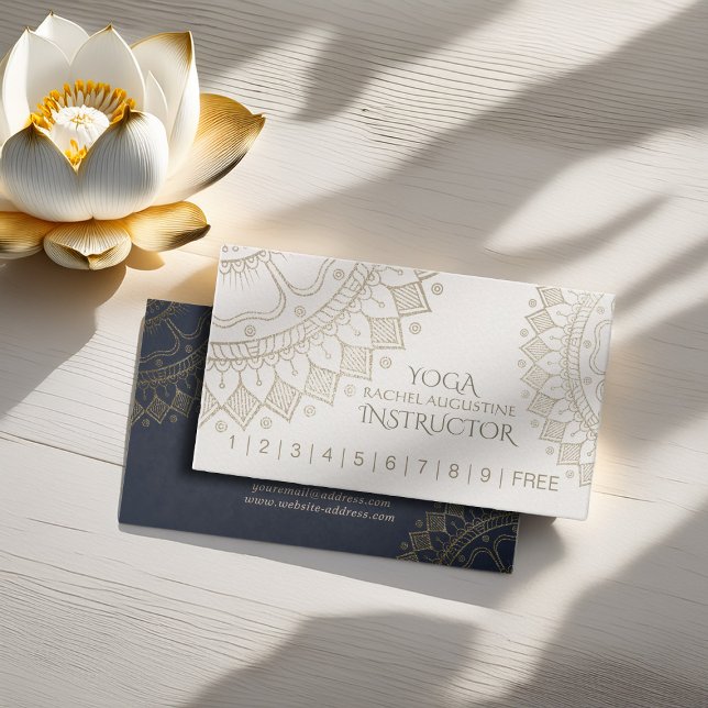 Cartão De Fidelidade Instrutor de Meditação YOGA Loyalty Punch Mandala (Criador carregado)