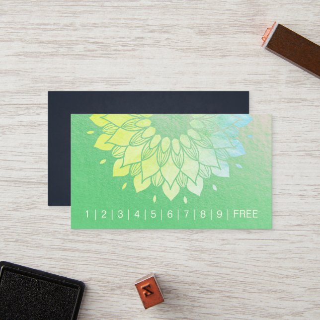 Cartão De Fidelidade Instrutor de Meditação Yoga Mandala Loyalty Punch (Frente/Verso In Situ)