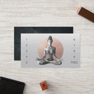 Cartão De Fidelidade Instrutor de Meditação Yoga Reiki Master Lotus Pos