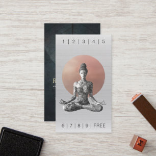 Cartão De Fidelidade Instrutor de Meditação Yoga Reiki Master Lotus Pos