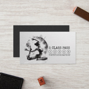 Cartão De Fidelidade Instrutor Yoga Pose Black White Class Pass