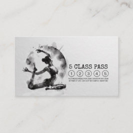 Cartão De Fidelidade Instrutor Yoga Pose Black White Class Pass