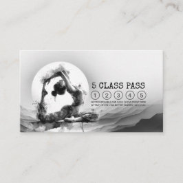 Cartão De Fidelidade Instrutor Yoga Pose Black White Class Pass