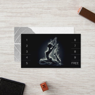 Cartão De Fidelidade Instrutor Yoga Reiki Pose Rei Pigeon com uma perna