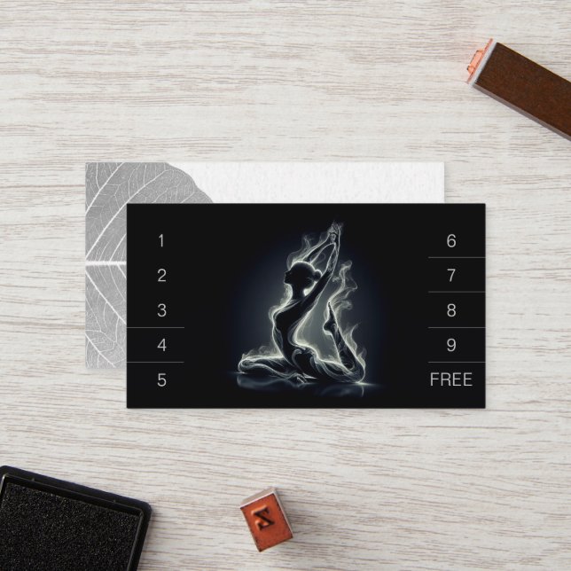 Cartão De Fidelidade Instrutor Yoga Reiki Pose Rei Pigeon com uma perna (Frente/Verso In Situ)