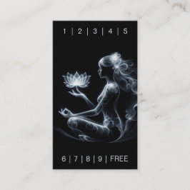 Cartão De Fidelidade Ioga Instrutor Lotus Meditação Pose Brilhante