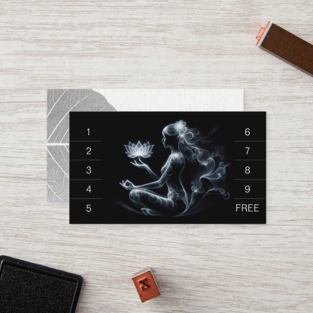 Cartão De Fidelidade Ioga Instrutor Lotus Meditação Pose Brilhante (Frente/Verso In Situ)