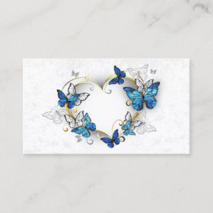 Cartão De Fidelidade Jewelry Heart with Butterflies Morpho