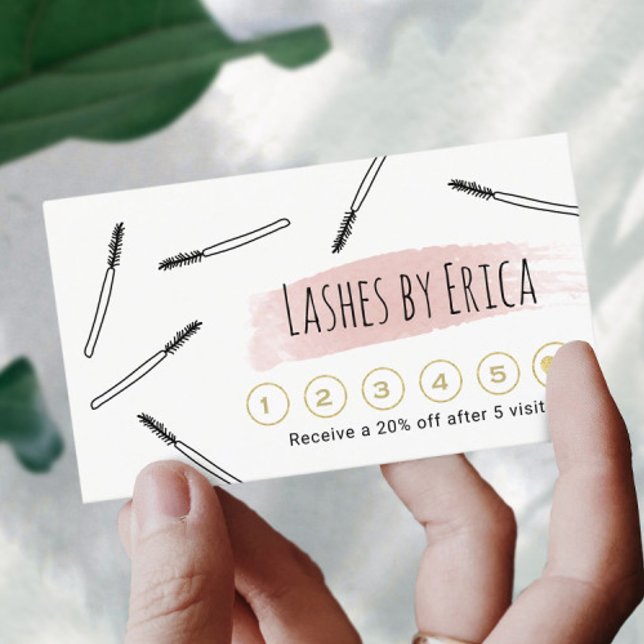 Cartão De Fidelidade Lashes Makeup Artist Cute Lash Bar Lealdade (Criador carregado)