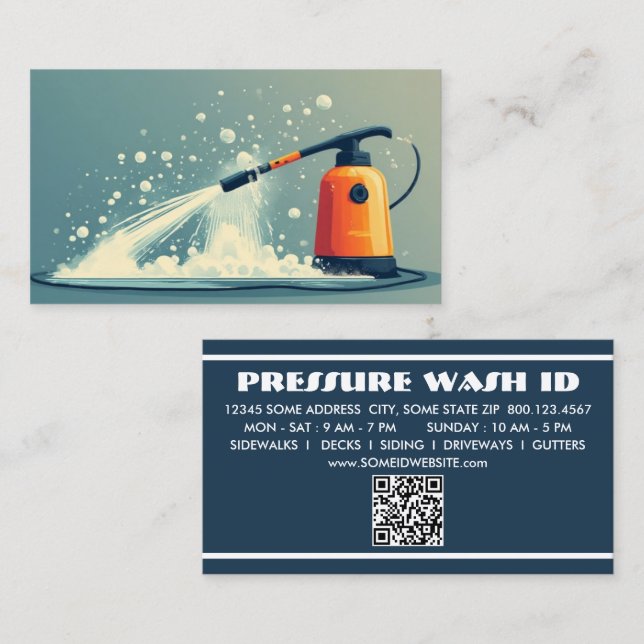 Cartão De Fidelidade LAVADORA DE ALTA PRESSÃO com código qr (Frente/Verso)
