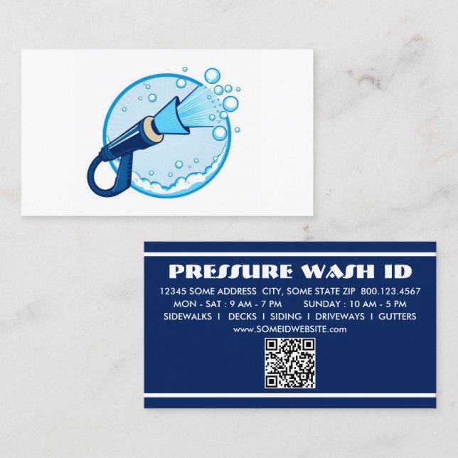 Cartão De Fidelidade LAVADORA DE ALTA PRESSÃO com código qr (Frente/Verso)
