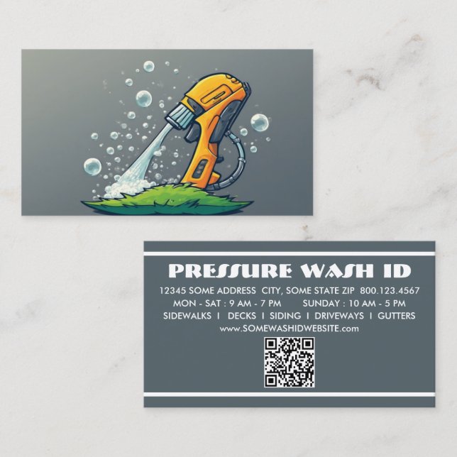Cartão De Fidelidade LAVADORA DE ALTA PRESSÃO com código qr (Frente/Verso)