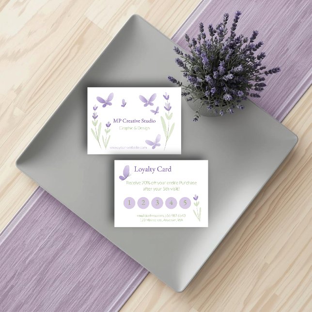 Cartão De Fidelidade Lavender Business Branding (Criador carregado)