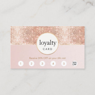 Cartão De Fidelidade Lealdade a 6 Punch Sequin Salon 6, cor-de-rosa e R